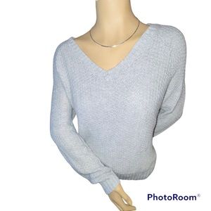 XL Soft Gray/Silver Sweater w/ Sparkle